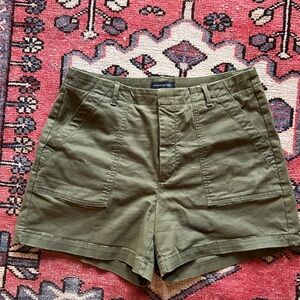 Banana Republic Olive Green High-Waist Utility Shorts
